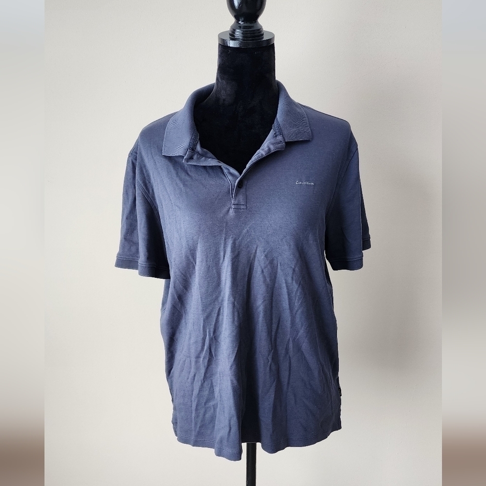 Calvin Klein Men's Gray Polo Size L.